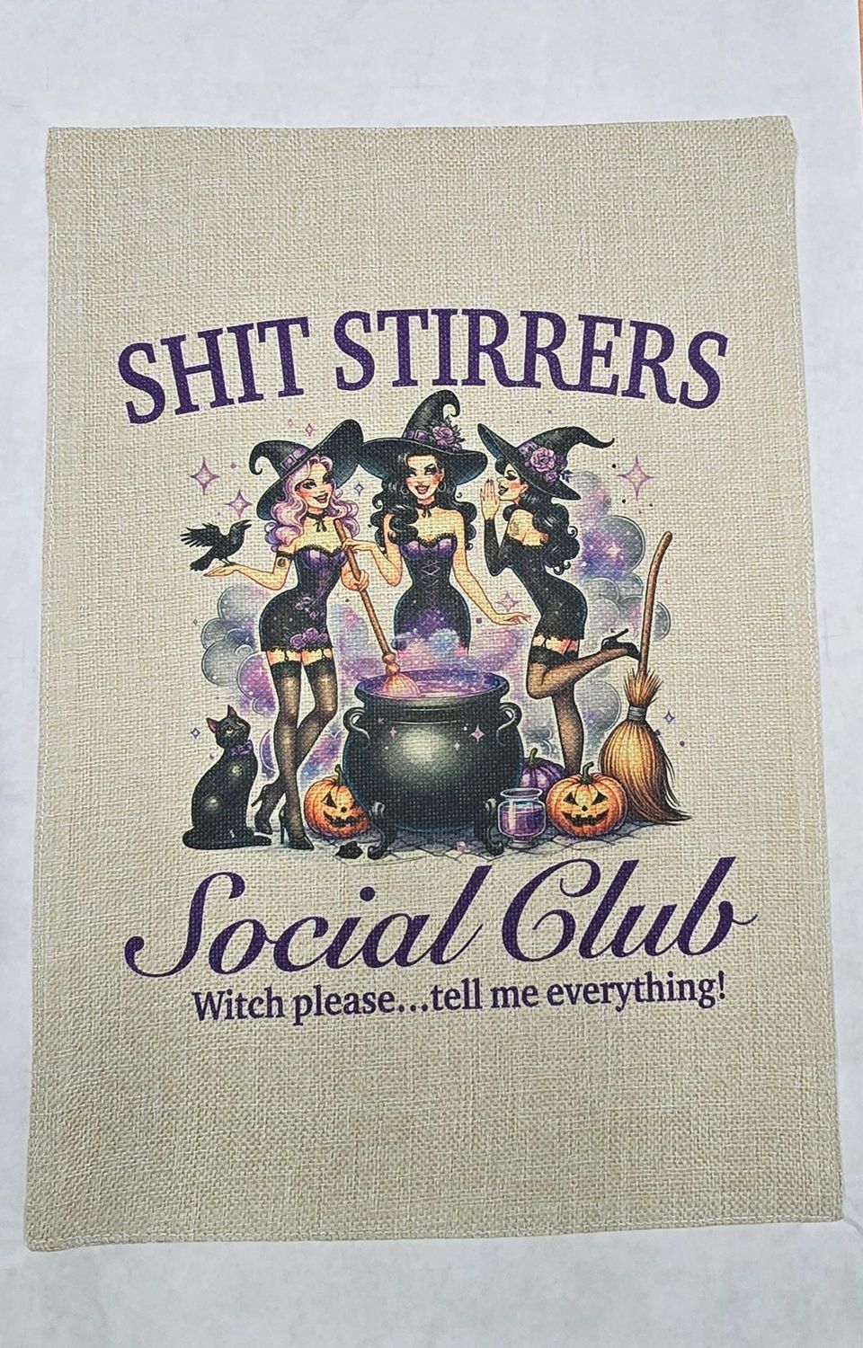 Shit Stirrers Social Club Funny Halloween Garden Flag Welcome Sign
