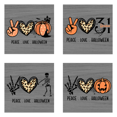 SET OF 4 - gloss finish ceramic tile coasters for Halloween decor