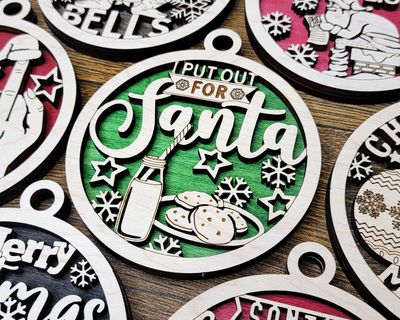 Naughty but Nice - Laser cut and engraved funny adult humor wood Christmas ornaments