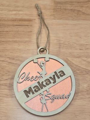 Cheer Squad Custom Personalized wood Christmas ornaments