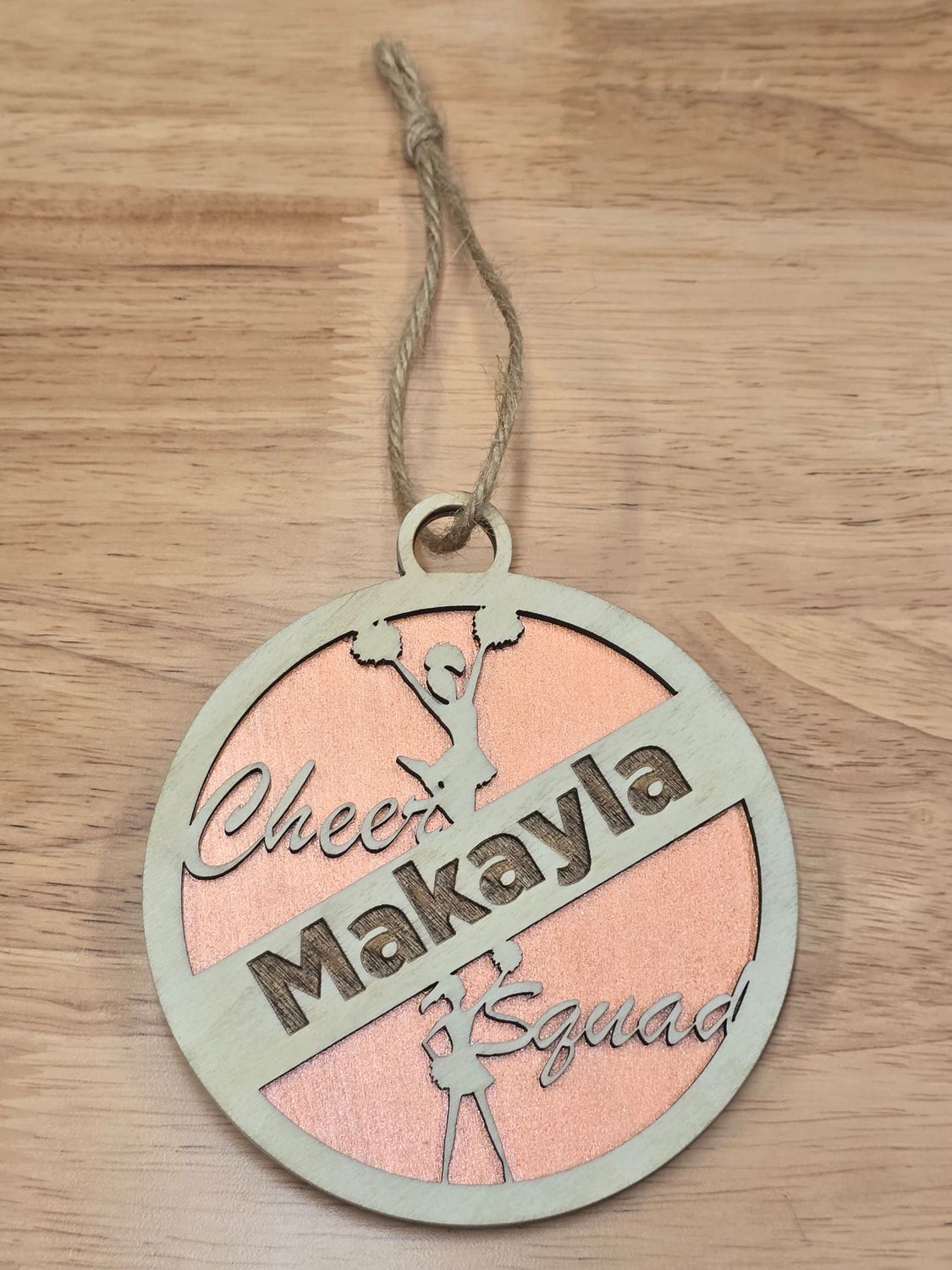 Cheer Squad Custom Personalized wood Christmas ornaments