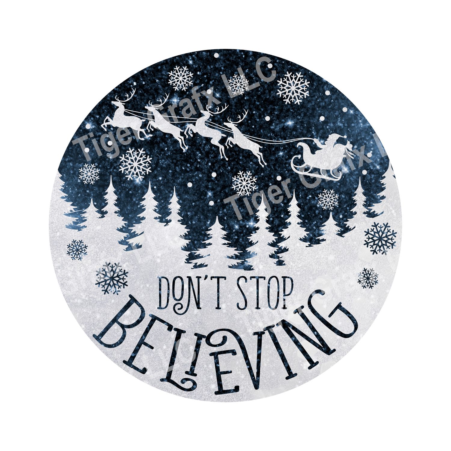 Don&#39;t stop believing - Wood door hanger / wreath decor sign