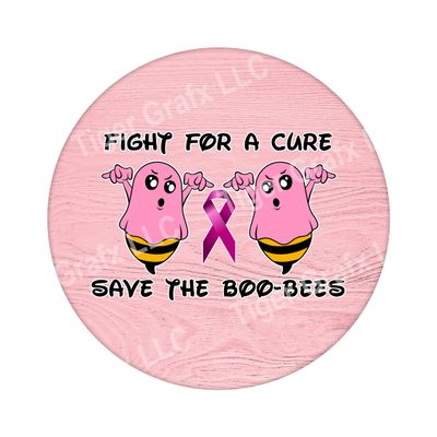 Boo - Bees Breast Cancer Awareness - Wood door hanger / wreath decor sign