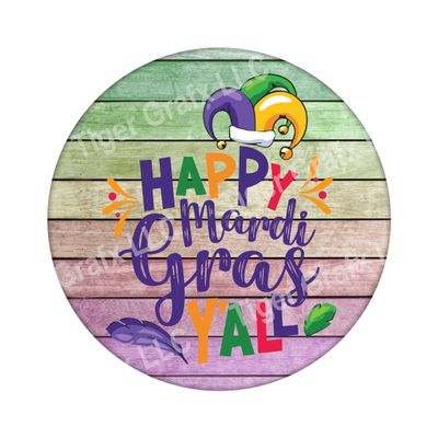 Mardi Gras - Wood door hanger / wreath decor sign