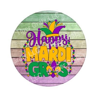 Mardi Gras - Wood door hanger / wreath decor sign