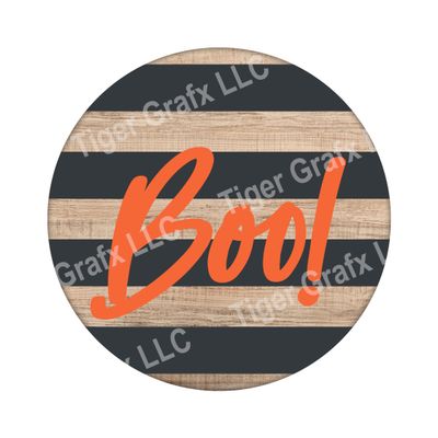 Boo - Halloween Wood door hanger / wreath decor sign