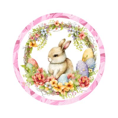 Easter Bunny - Wood door hanger / wreath decor sign