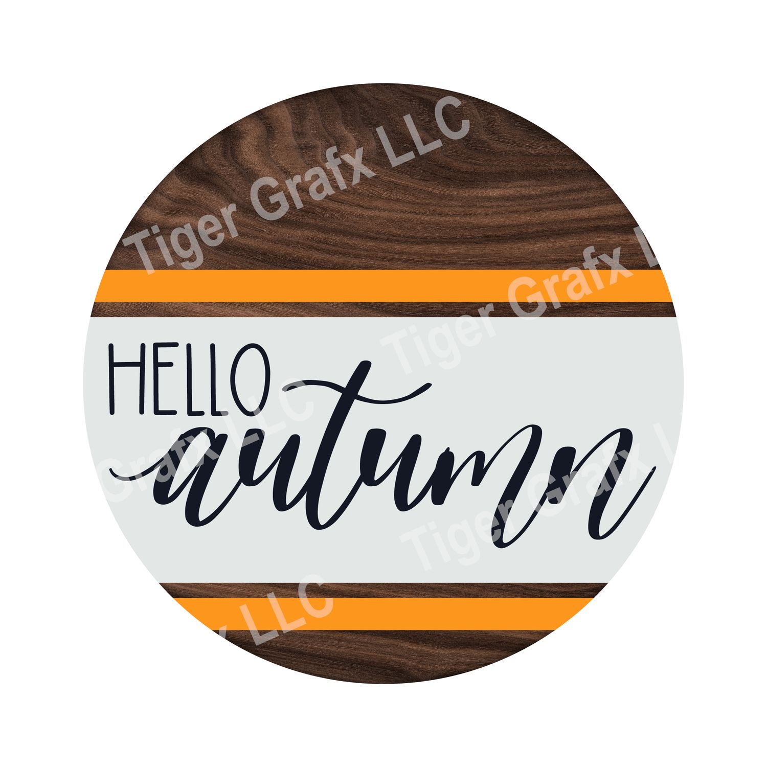 Hello Autumn - leopard print Wood door hanger / wreath decor sign