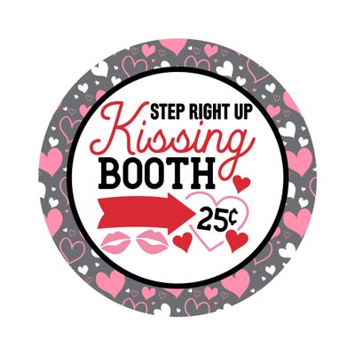 Kissing Booth - Valentine Wood door hanger / wreath decor sign