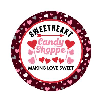 Sweetheart Candy Shoppe - Valentine Wood door hanger / wreath decor sign