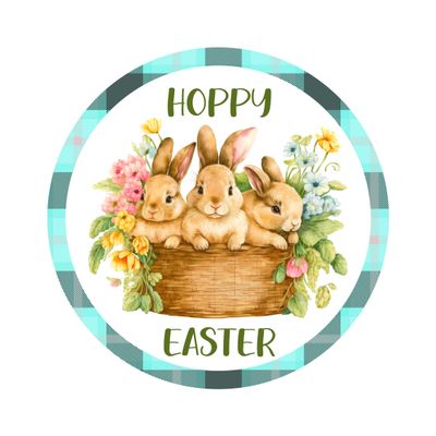 Hoppy Easter Bunny - Wood door hanger / wreath decor sign