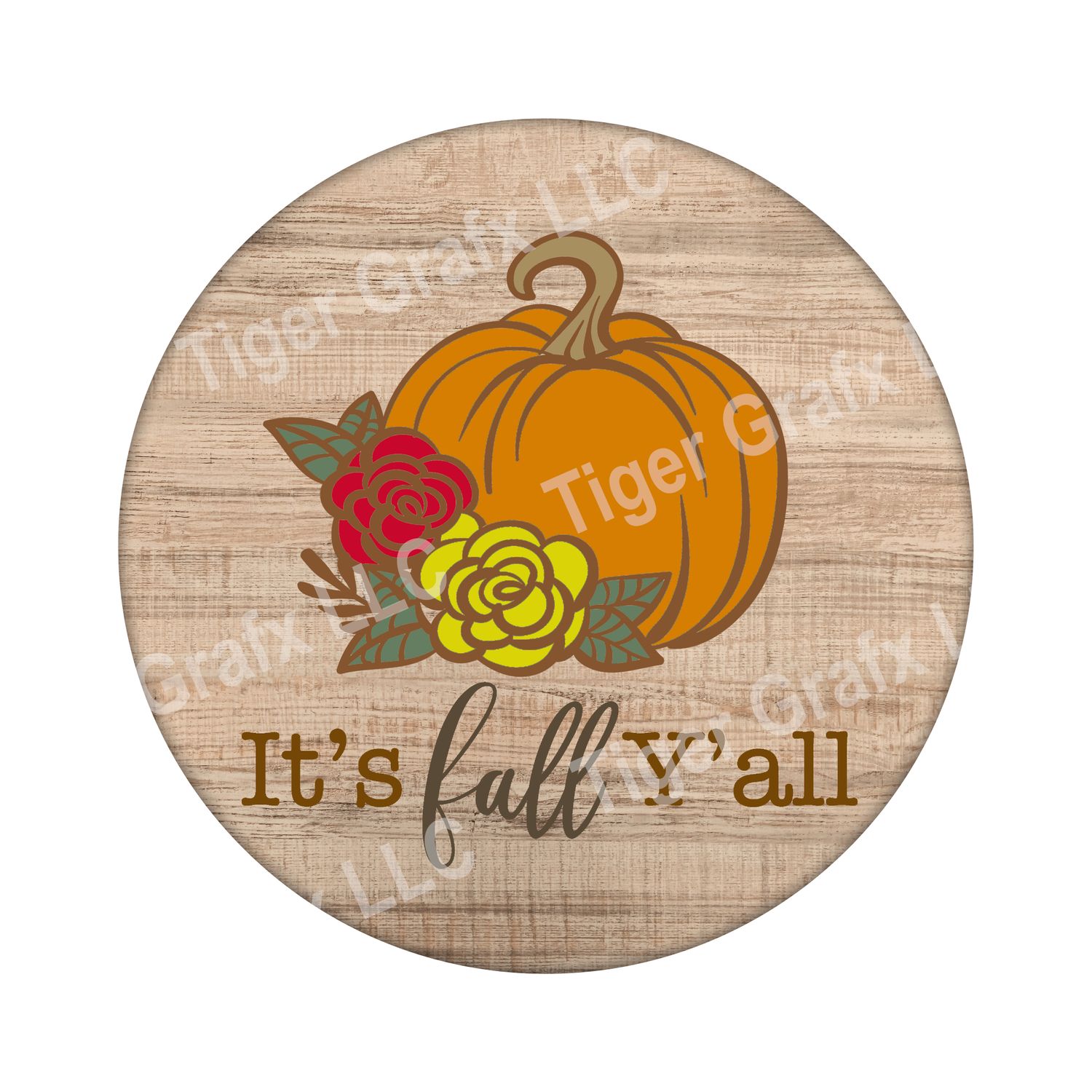 Fall pumpkin - Wood door hanger / wreath decor sign