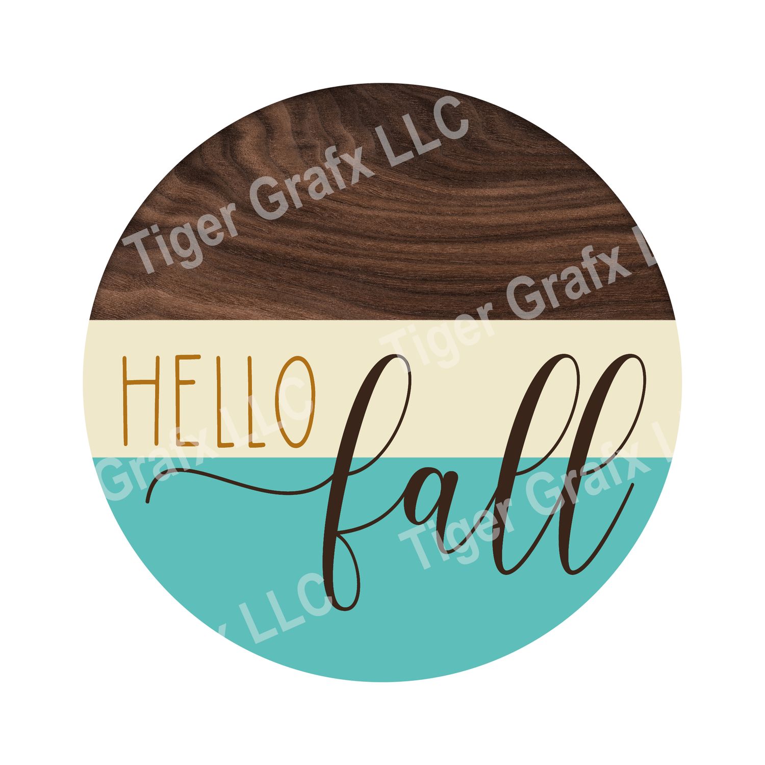 Hello Fall - Wood door hanger / wreath decor sign