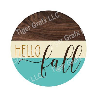Hello Fall - Wood door hanger / wreath decor sign