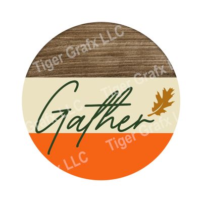 Gather - Fall Wood door hanger / wreath decor sign