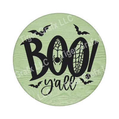 Boo Y&#39;all - Halloween Wood door hanger / wreath decor sign