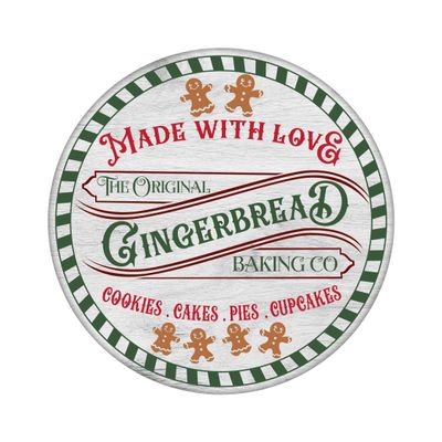 Gingerbread Cookies - Christmas Wood door hanger / wreath decor sign