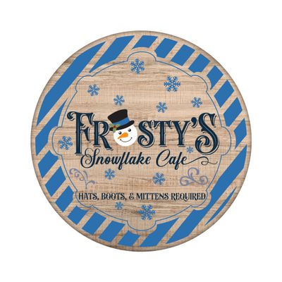 Frosty Snowflakes - Wood door hanger / wreath decor sign
