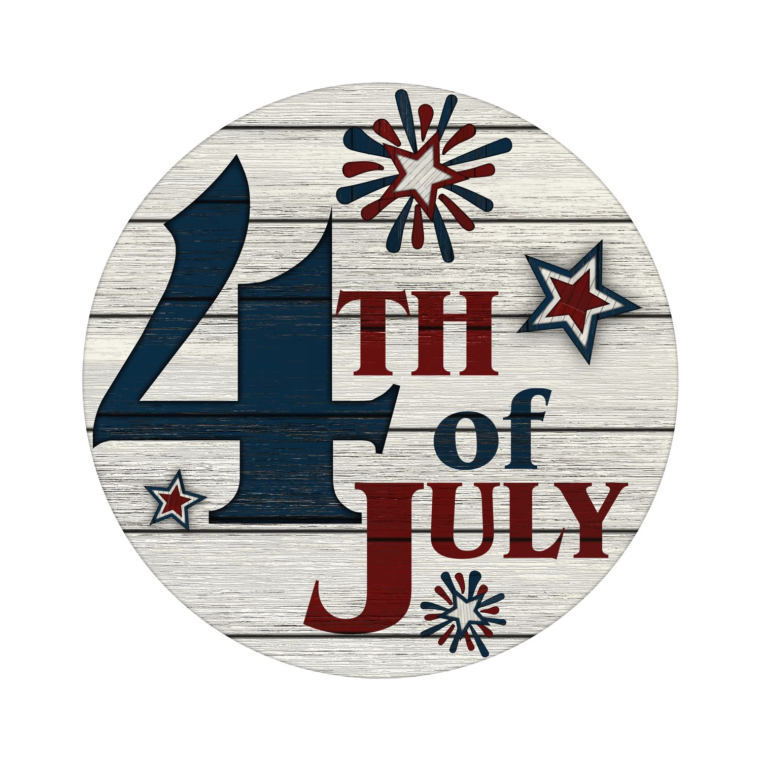 4th of July - Patriotic Wood door hanger / wreath decor sign