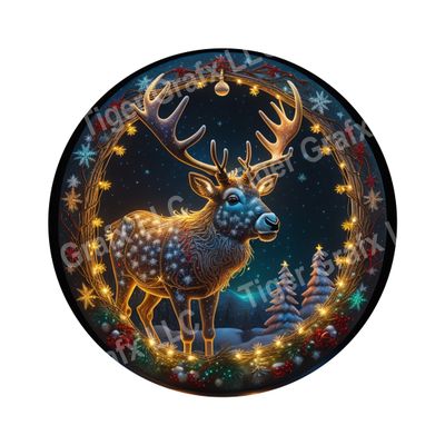 Magical Reindeer - Wood door hanger / wreath decor sign