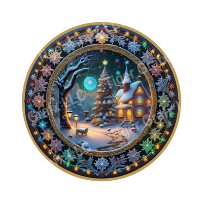 Magical winter wonderland - Christmas Wood door hanger / wreath decor sign