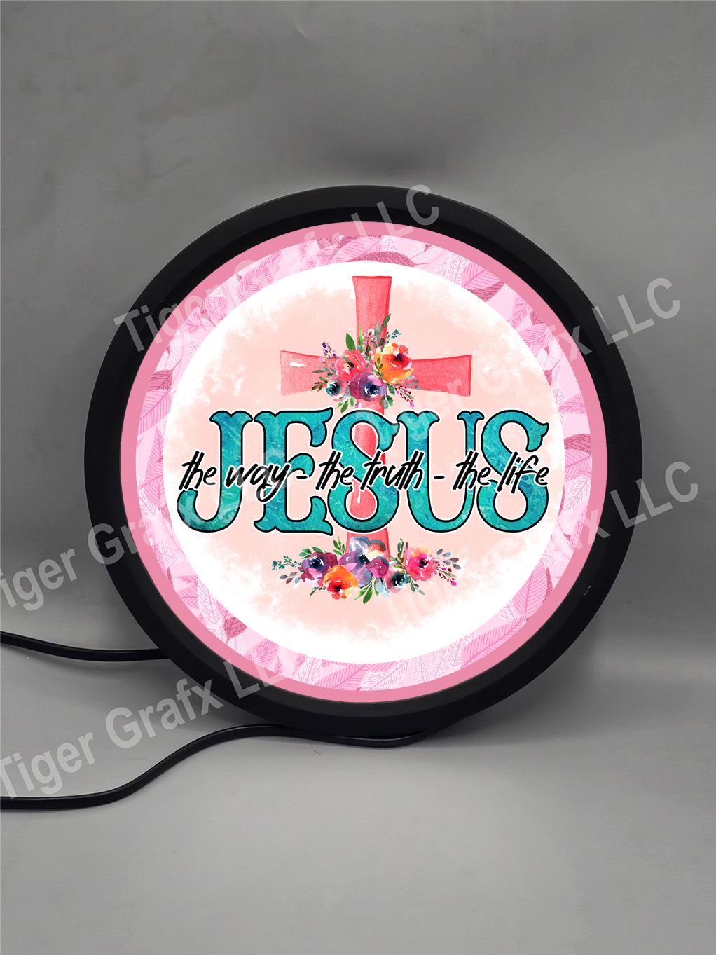 Jesus - illuminated round sign