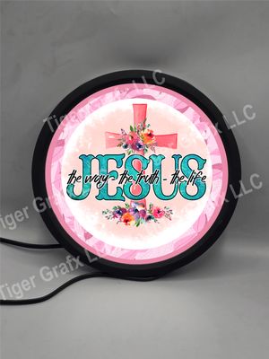 Jesus - illuminated round sign