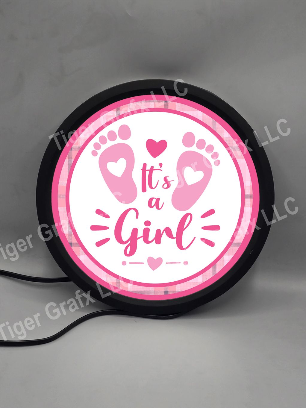It&#39;s a girl - illuminated round sign