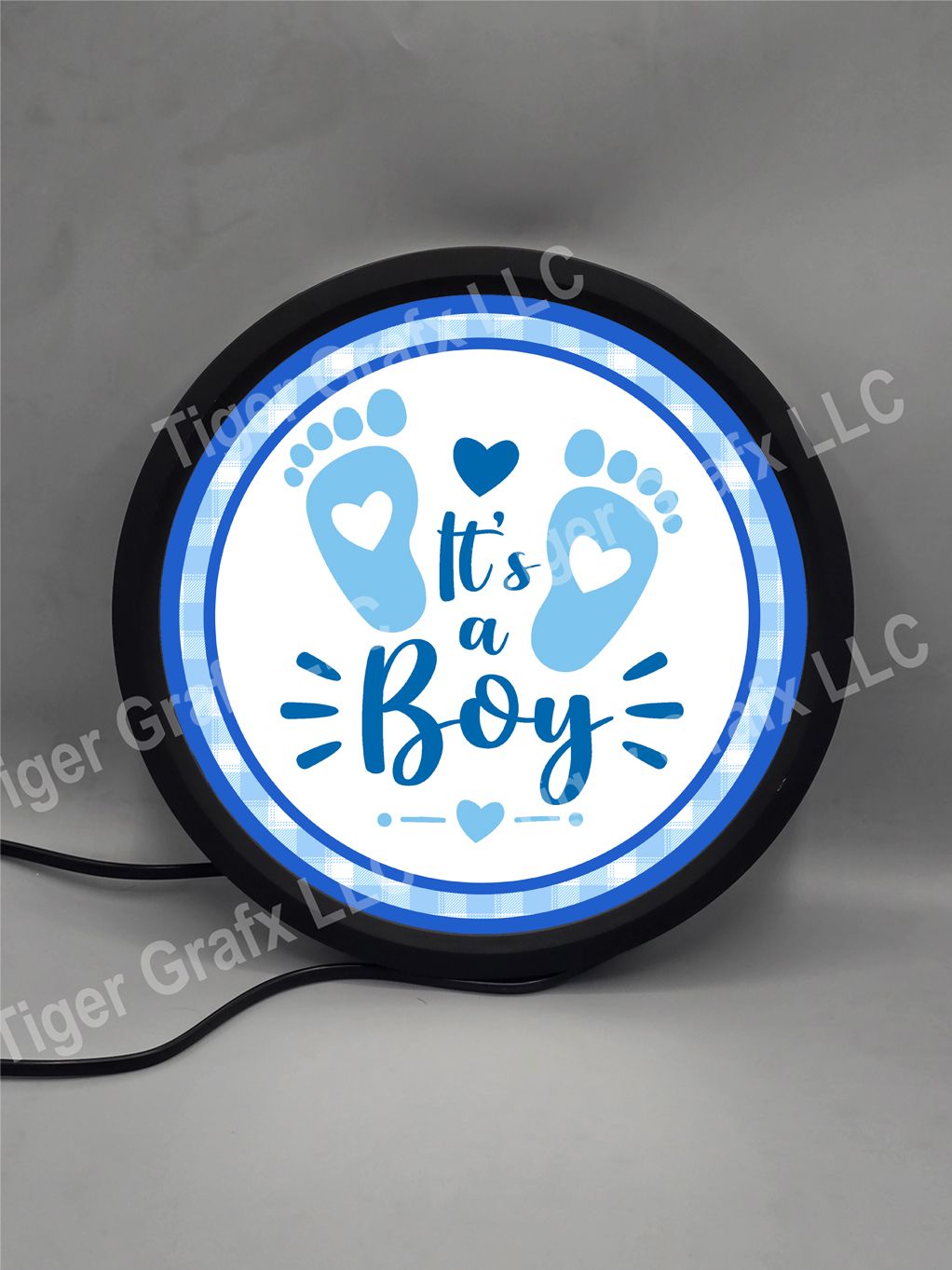 It&#39;s a boy - illuminated round sign