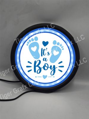 It&#39;s a boy - illuminated round sign