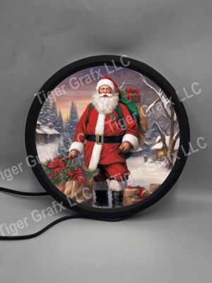 Santa Claus - illuminated round sign