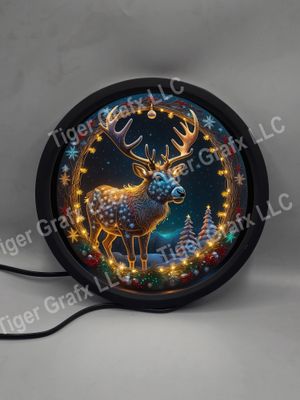 Magical reindeer - illuminated round sign