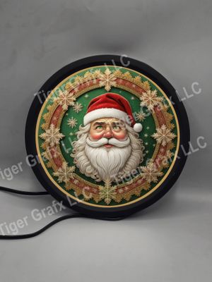 Santa Claus - illuminated round sign