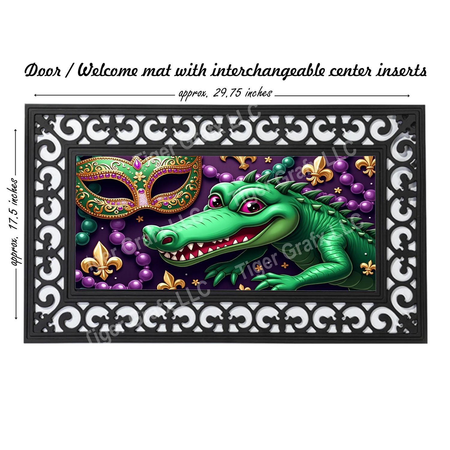 Mardi Gras alligator doormat