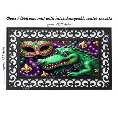 Mardi Gras alligator doormat
