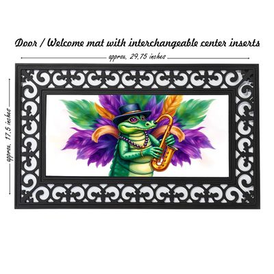 Mardi Gras alligator doormat