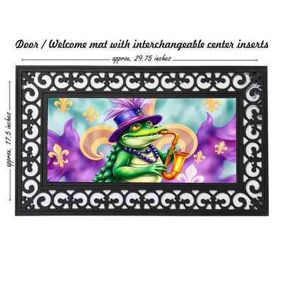Mardi Gras alligator doormat