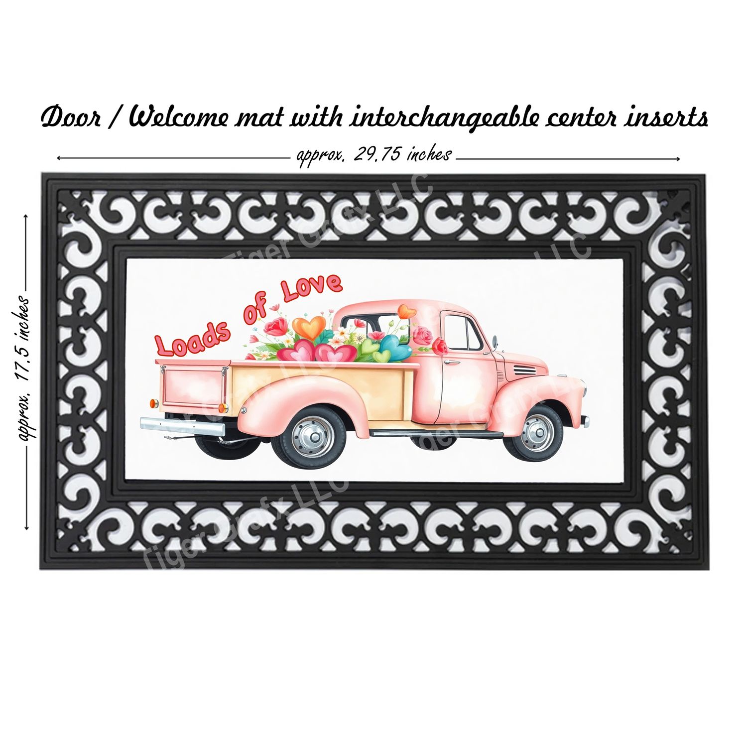 Valentine&#39;s Day loads of love truck doormat