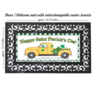 St. Patrick&#39;s Day clover truck doormat