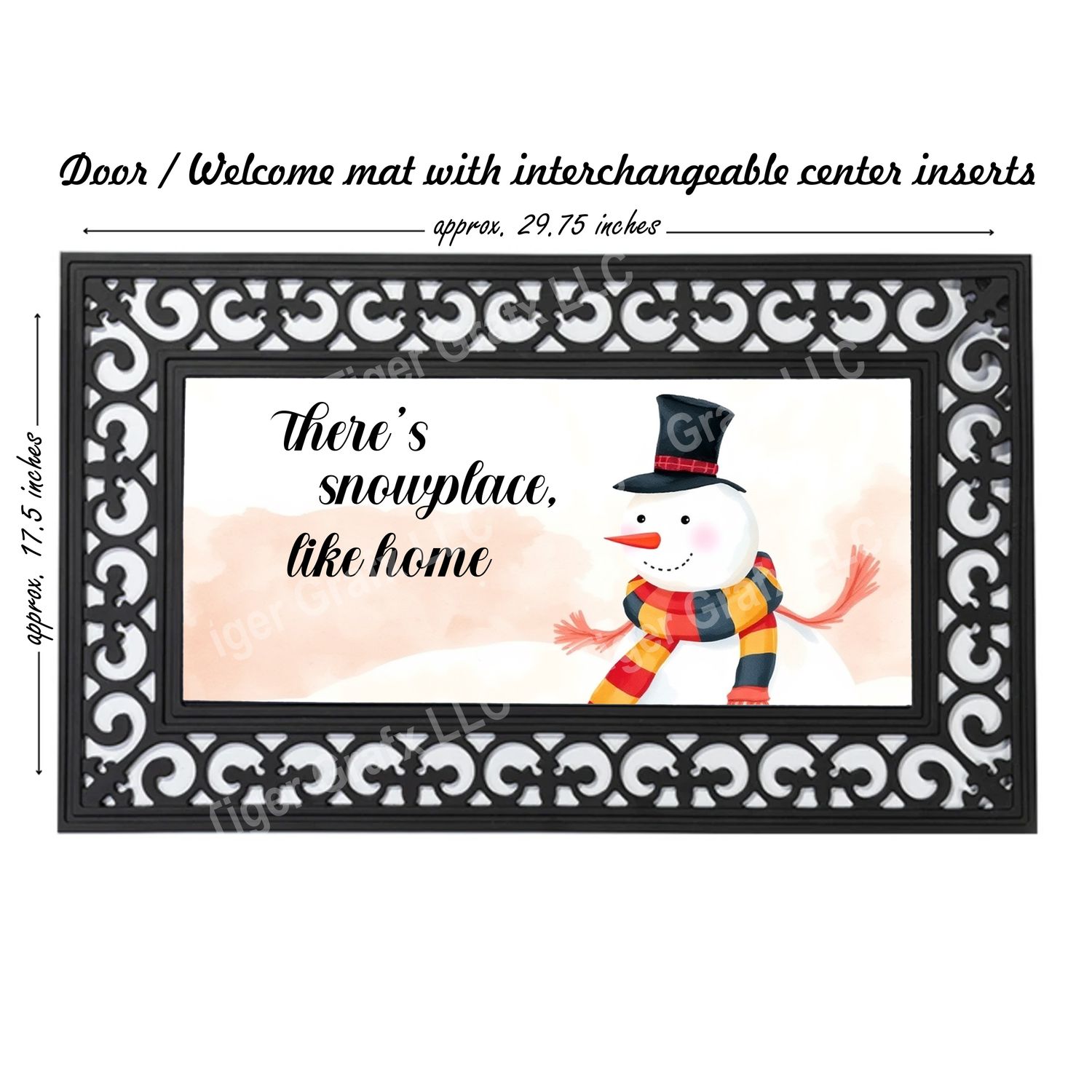 There&#39;s snowplace like home snowman doormat