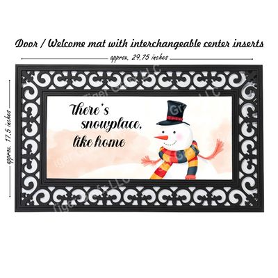 There&#39;s snowplace like home snowman doormat