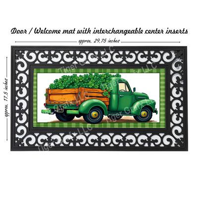 St. Patrick&#39;s Day clover truck doormat