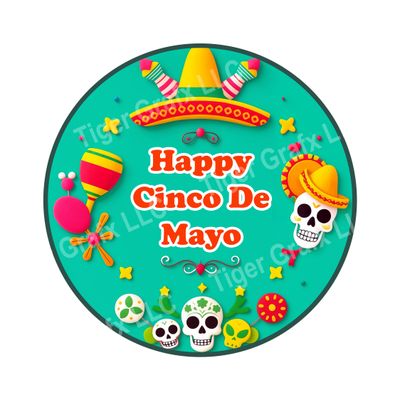 Cinco de Mayo Round Metal Sign