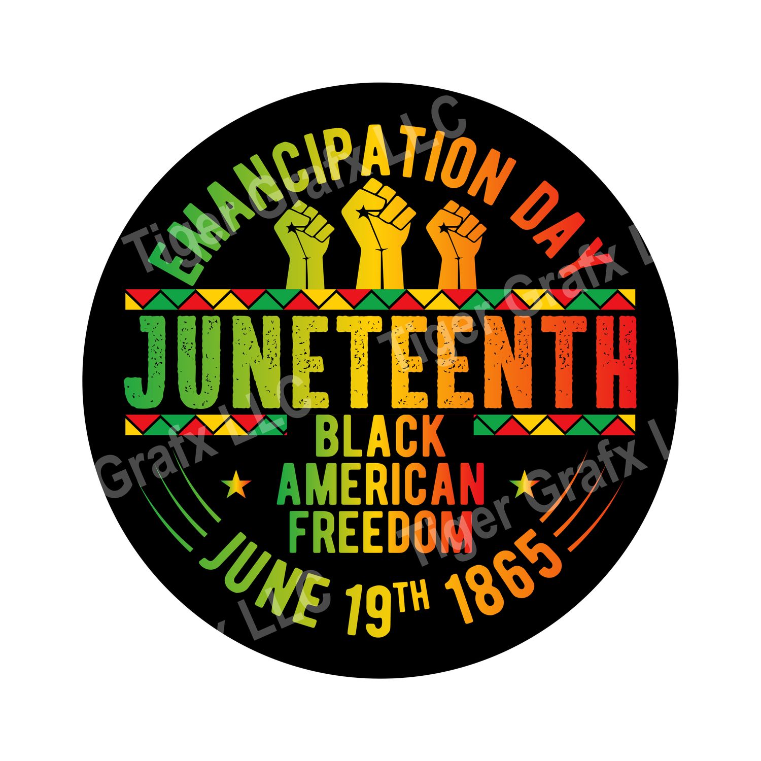 Juneteenth Black History Round Metal Sign