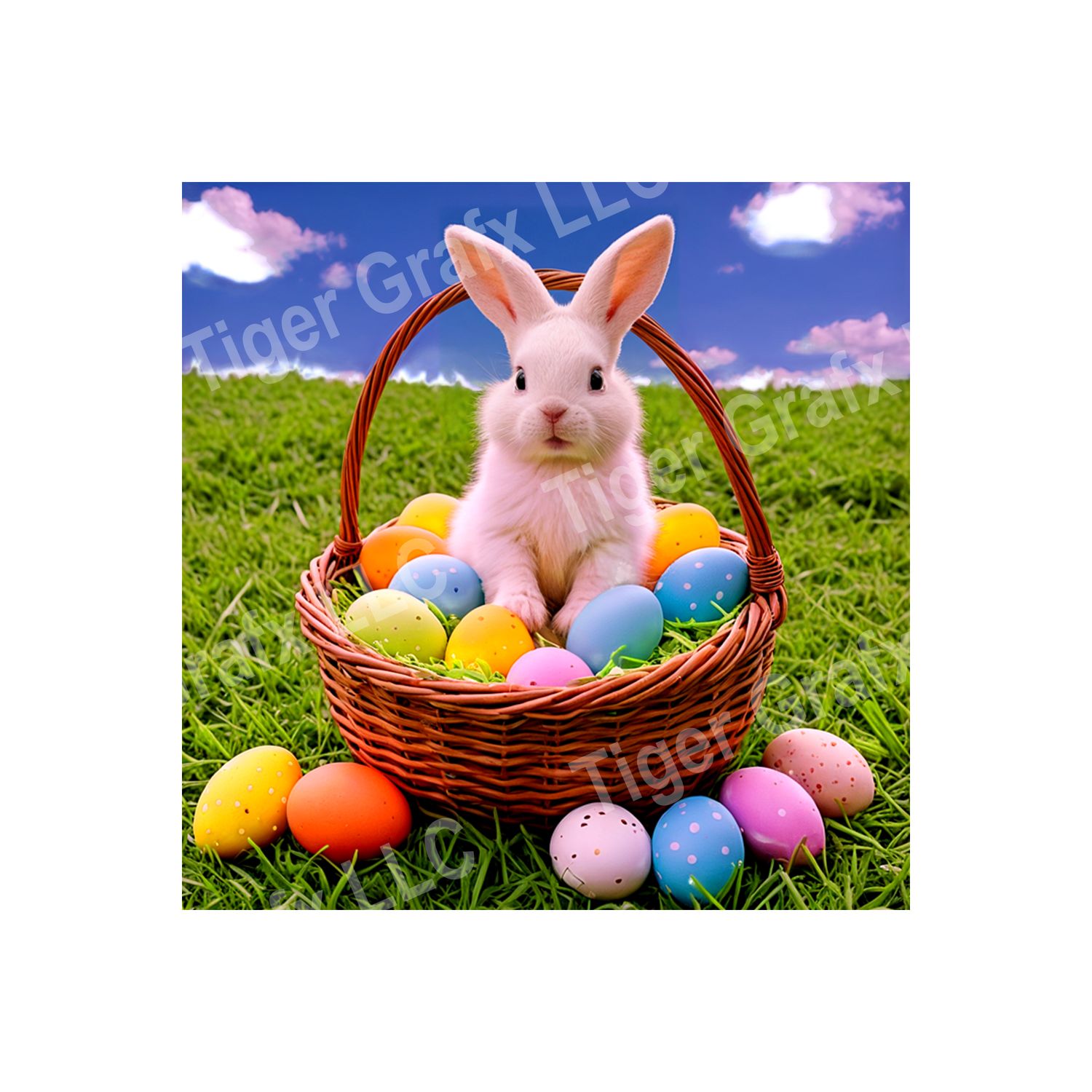 Easter Bunny - 10x10 inch Square Metal Sign