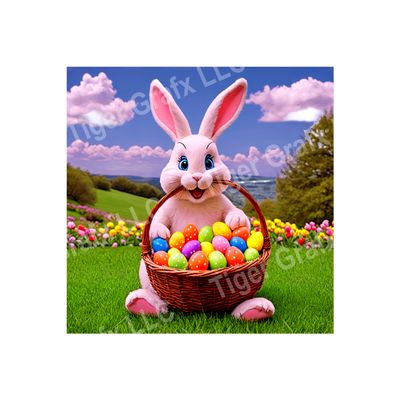 Easter Bunny - 10x10 inch Square Metal Sign