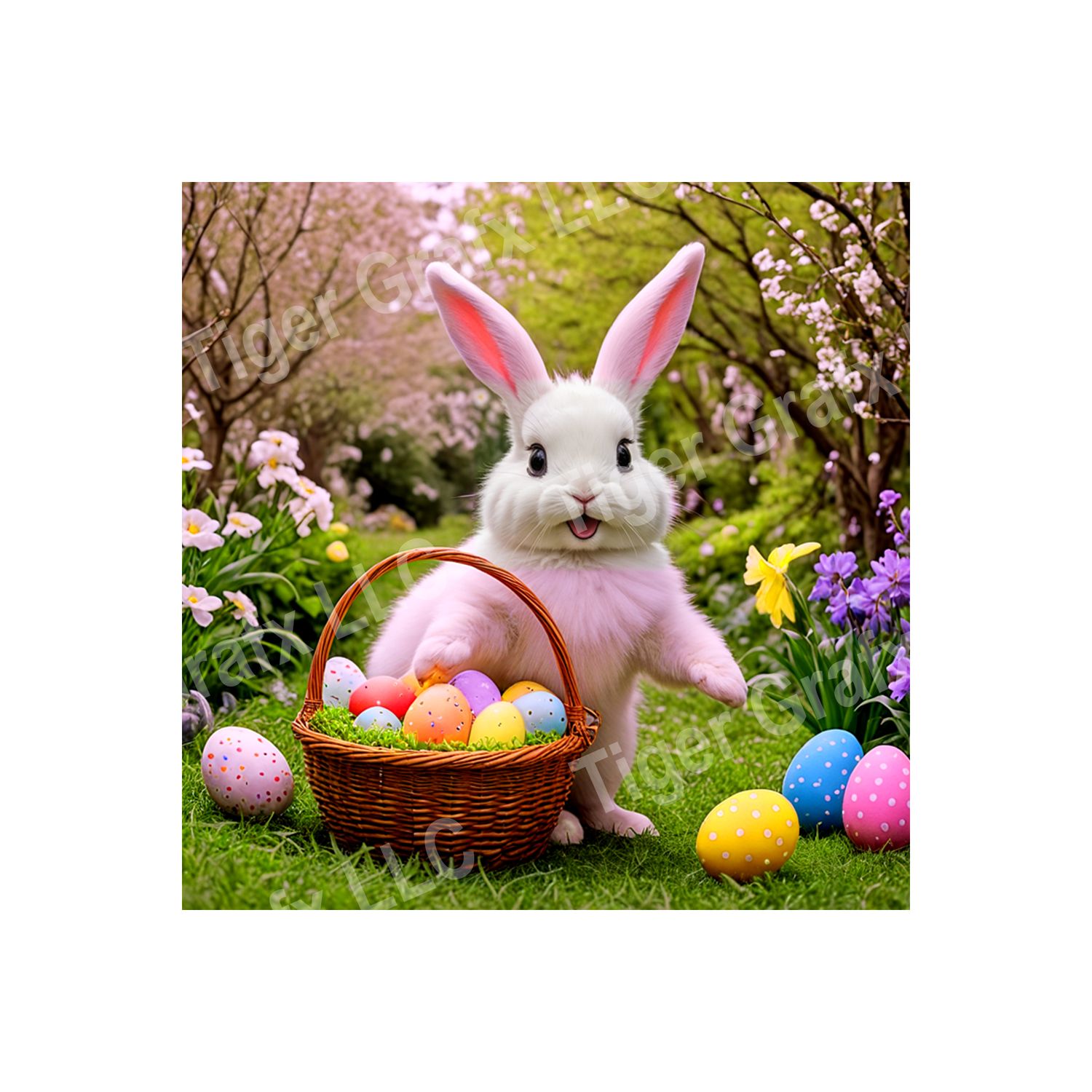 Easter Bunny - 10x10 inch Square Metal Sign