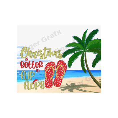Beach Christmas - 8x10 inch Rectangle Metal Sign