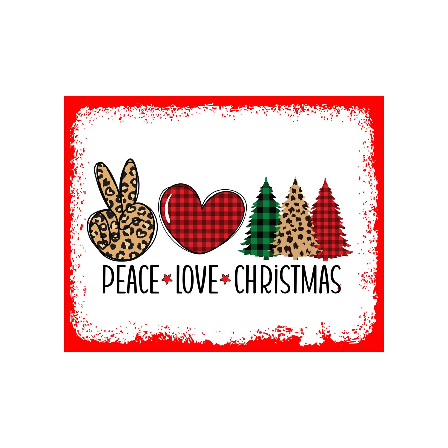 Peace, Love, Christmas - 8x10 inch Rectangle Metal Sign
