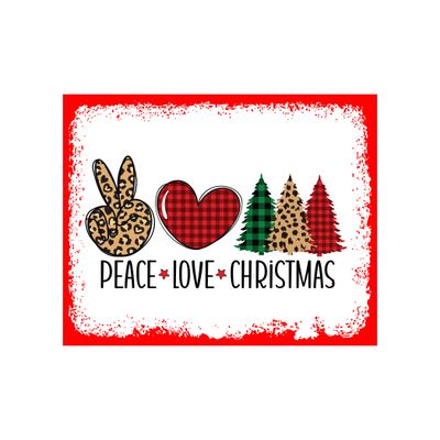 Peace, Love, Christmas - 8x10 inch Rectangle Metal Sign